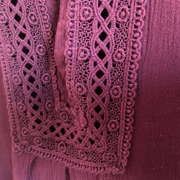 Forever 21 Burgundy Crochet Mini Dress - Picture 3 of 4